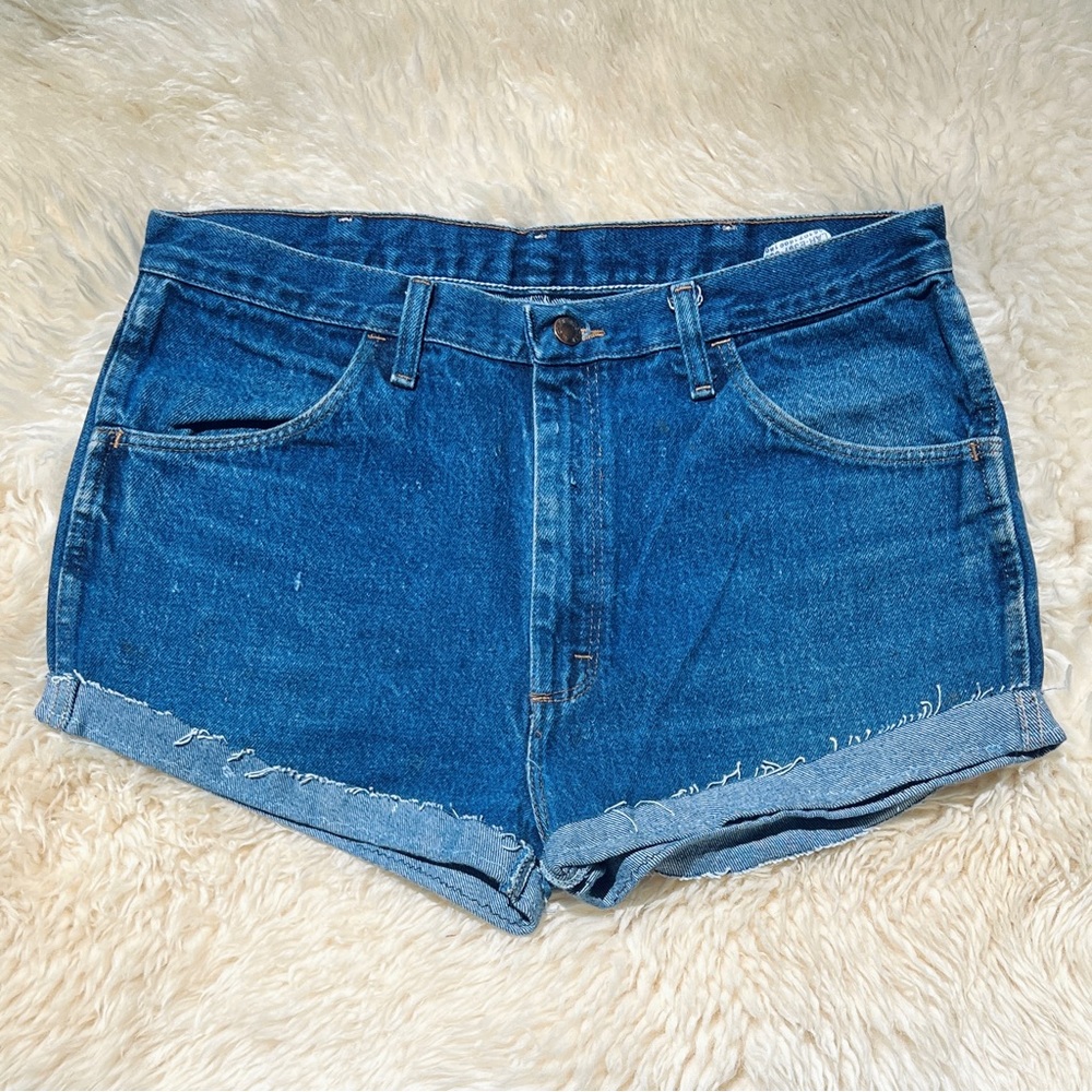 VINTAGE RUSTLER CUFFED DENIM SHORTS - Picture 2 of 3